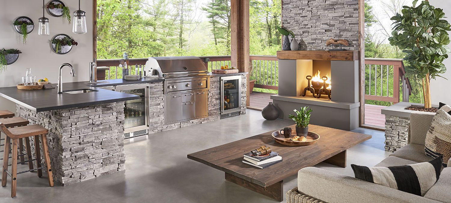 Outdoor Kitchens With Fireplace
 Outdoor Living Eldorado Stone
