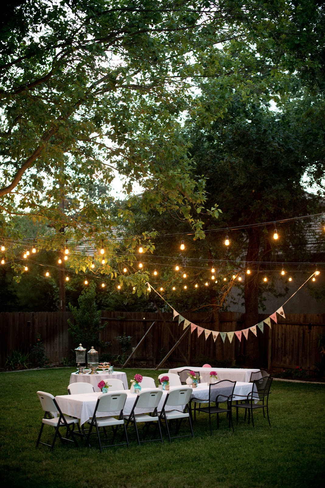 Outdoor Lighting Ideas For Backyard Party
 Domestic Fashionista Backyard Birthday Fun Pink
