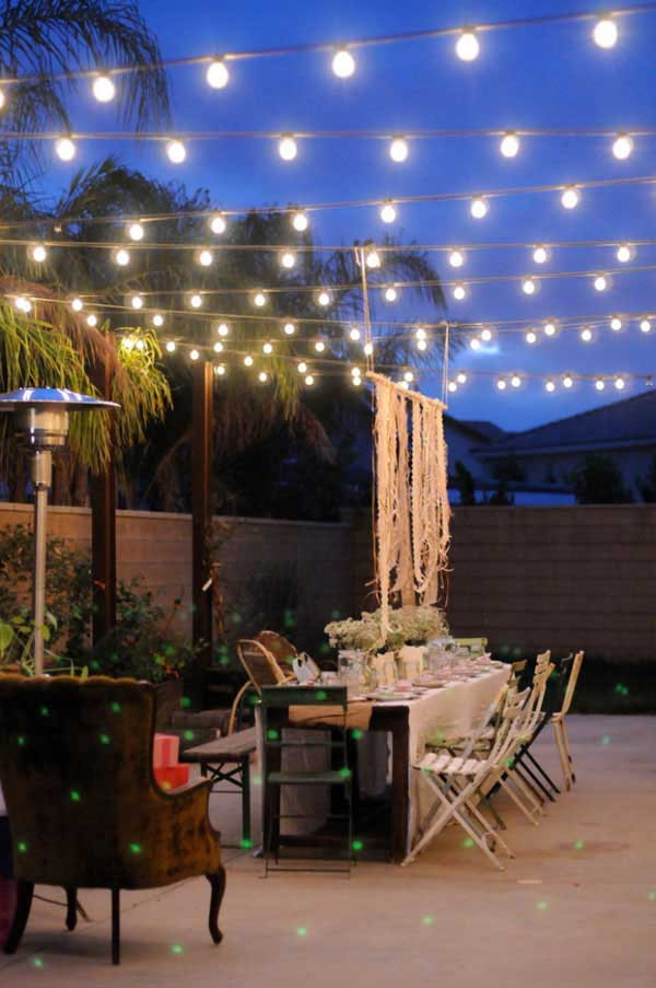 Outdoor Lighting Ideas For Backyard Party
 24 Jaw Dropping Beautiful Yard and Patio String Lighting