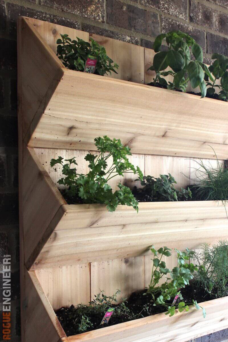 Outdoor Planters DIY
 Cedar Wall Planter Free DIY Plans  Rogue Engineer