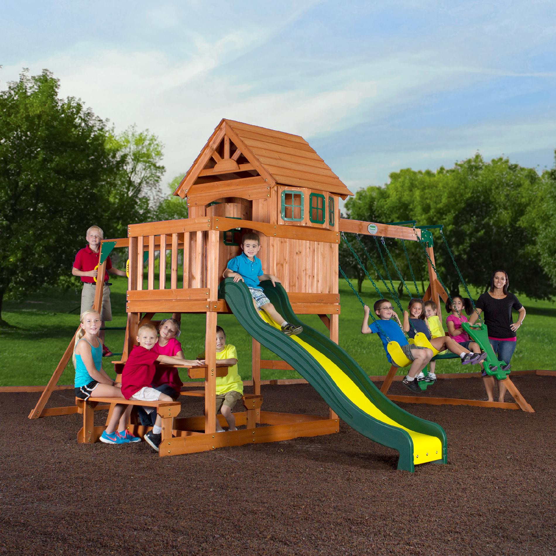 Outdoor Playsets For Kids
 Backyard Discovery Springboro Wood Swing Set Toys