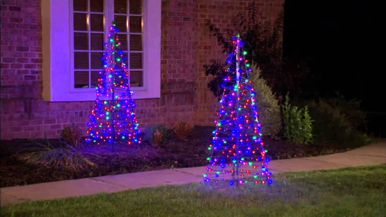 Outdoor Pre Lit Christmas Tree
 Pre Lit LED 5 Fold Flat Outdoor Christmas Tree by Lori
