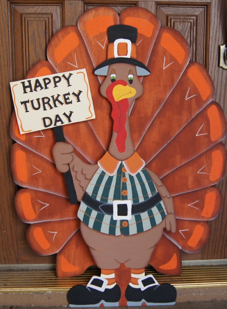 Outdoor Thanksgiving Decorations
 Happy Turkey Day Thanksgiving Wood Yard Art Sign Fall