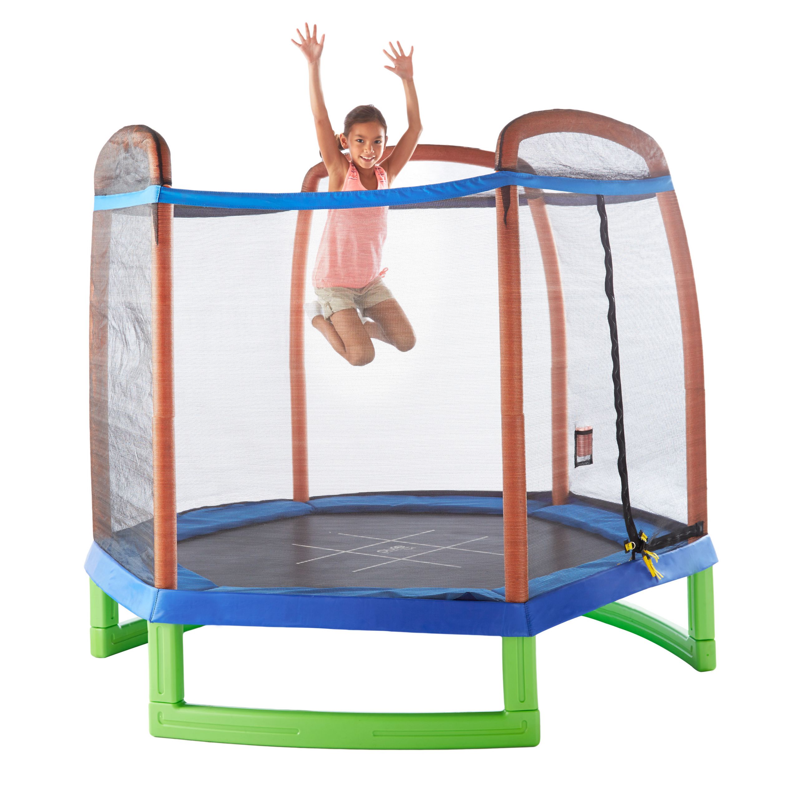 Outdoor Trampoline For Kids
 Pure Fun 7ft Kids Trampoline with Enclosure TicTacToe