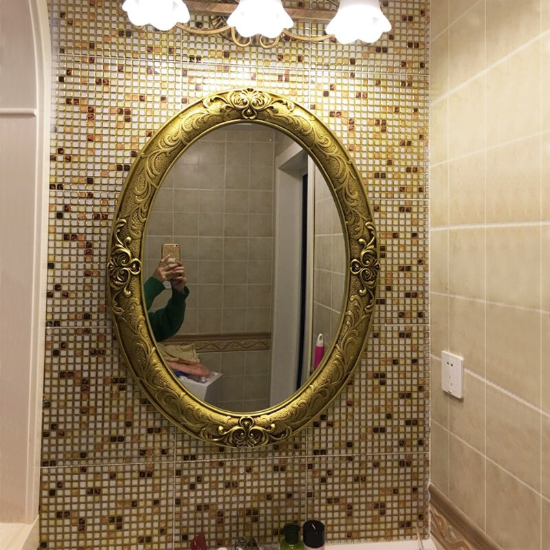 Oval Bathroom Mirror
 61 5cmx81cm European And American Retro Oval Bathroom