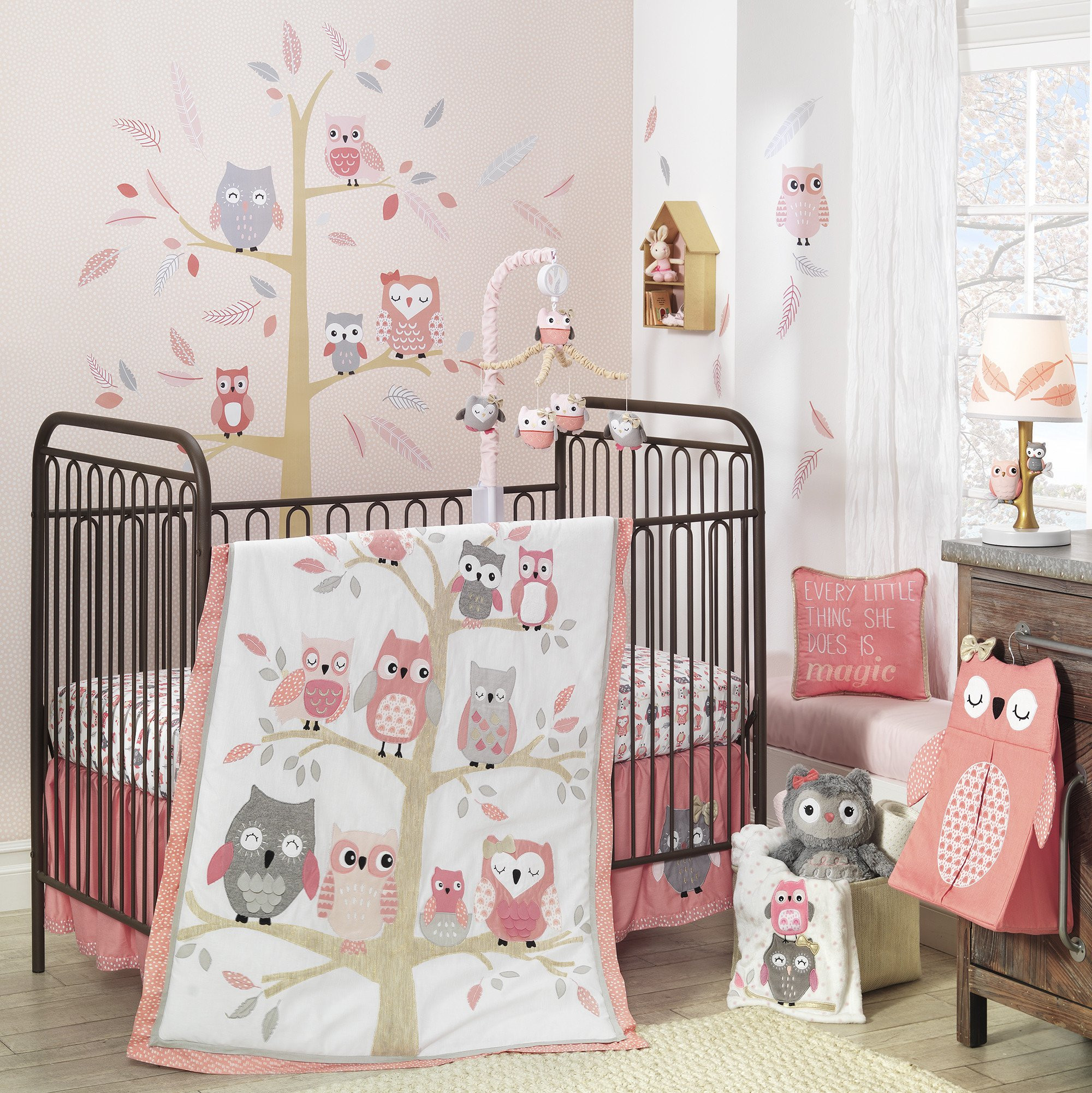 Owl Baby Decor
 Lambs & Ivy Family Tree Pink Gray Owl 6 Piece Nursery Baby