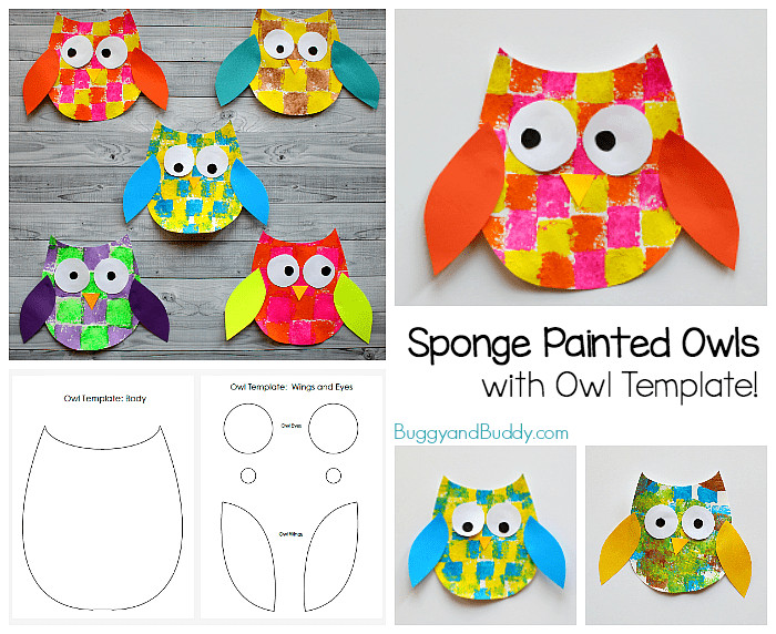 Owl Crafts For Preschoolers
 Sponge Painted Owl Craft for Kids with Owl Template