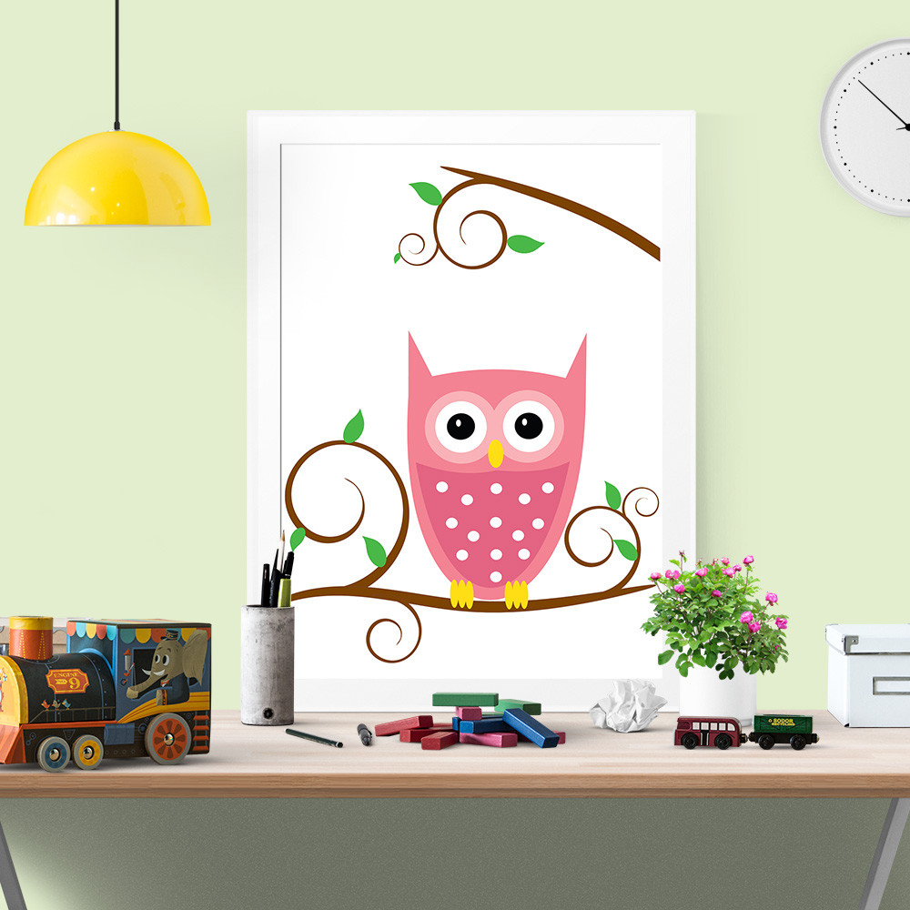 Owl Decor For Kids Room
 Cute owl poster ideal for babies and kids room decor
