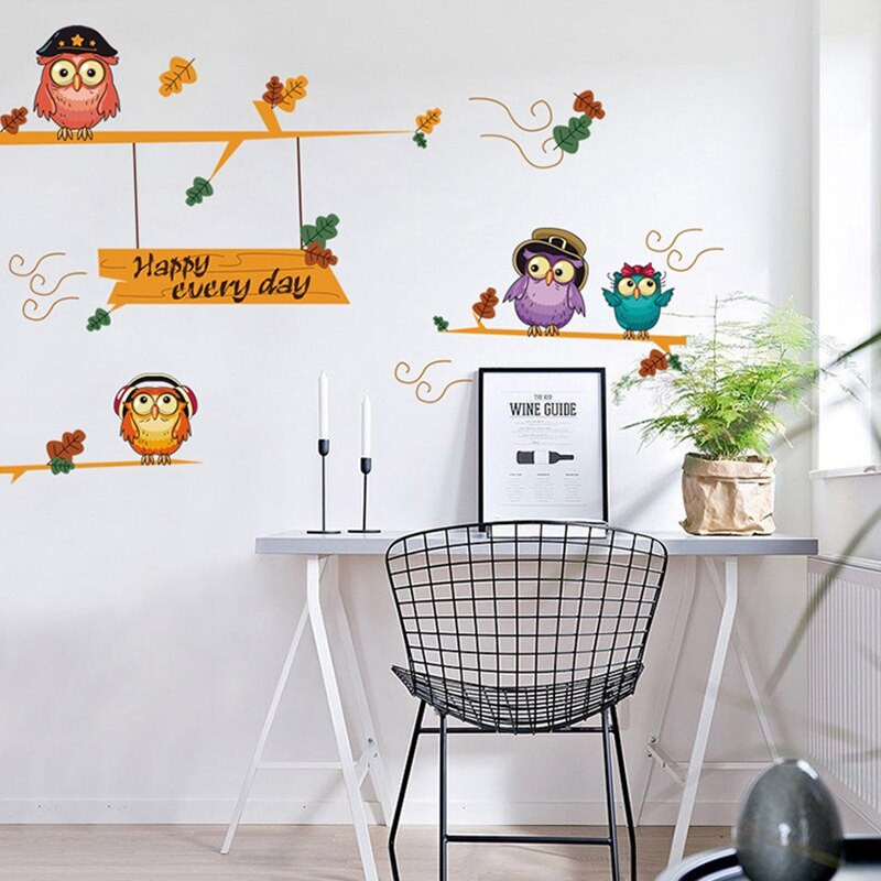 Owl Decor For Kids Room
 Cartoon owl wall sticker for children s wallpaper wall