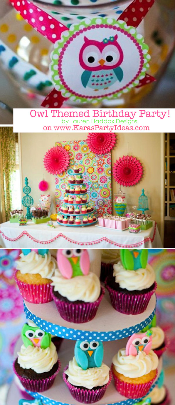 Owl First Birthday Decorations
 Kara s Party Ideas Owl Whoo s e themed birthday party