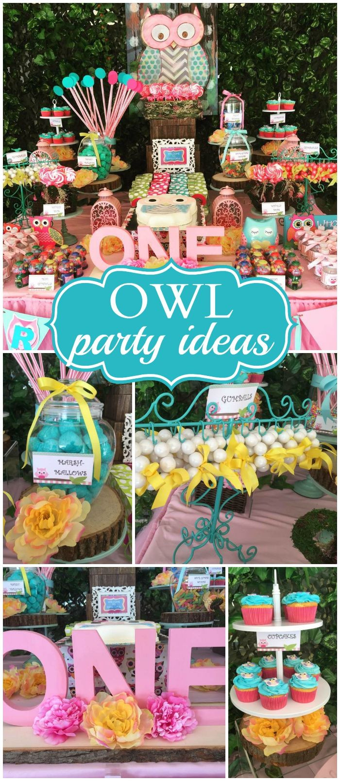 Owl First Birthday Decorations
 Owls Birthday "Look Whoo s Turning e"