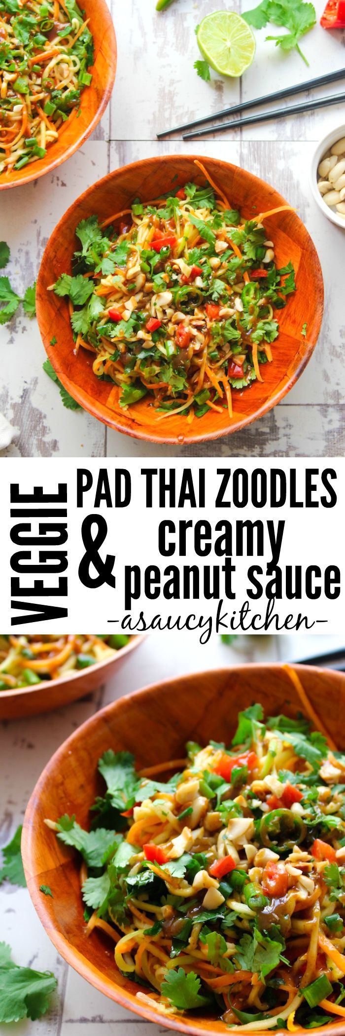Pad Thai Zoodles
 Veggie Pad Thai Zoodles with a Peanut Dressing