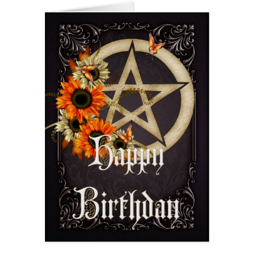 Pagan Birthday Wishes
 Pentagram 8 Wicca Happy Birthday Greeting Card