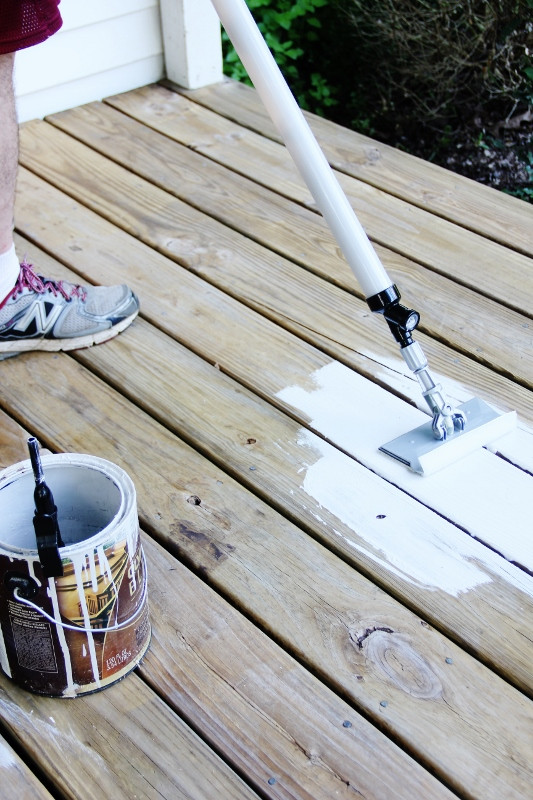 Paint Between Deck Boards
 How to Stain a Deck the Easy Way
