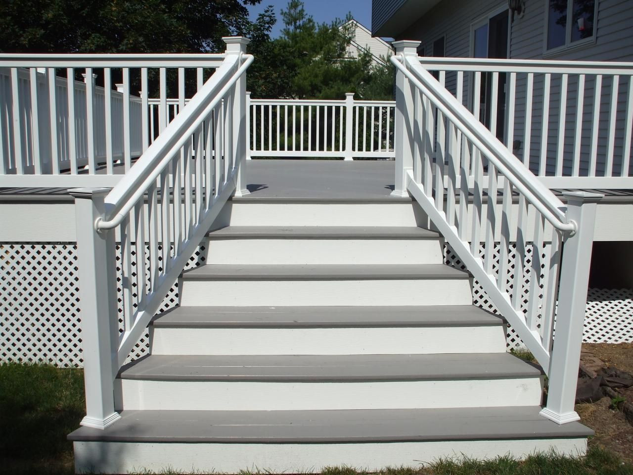 Paint Deck Railing White
 Gray Deck with White Railings Railing posts and White