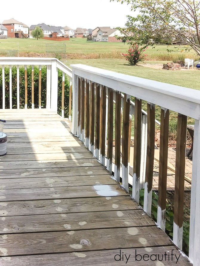 Paint Deck Railing White
 How to Update a Deck with Paint
