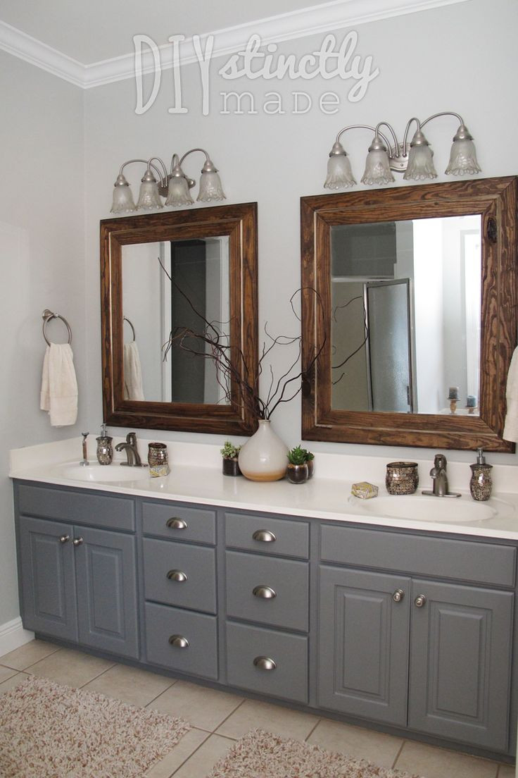 Painting Bathroom Cabinets Color Ideas
 Painted Bathroom Cabinets Gray and Brown Color Scheme