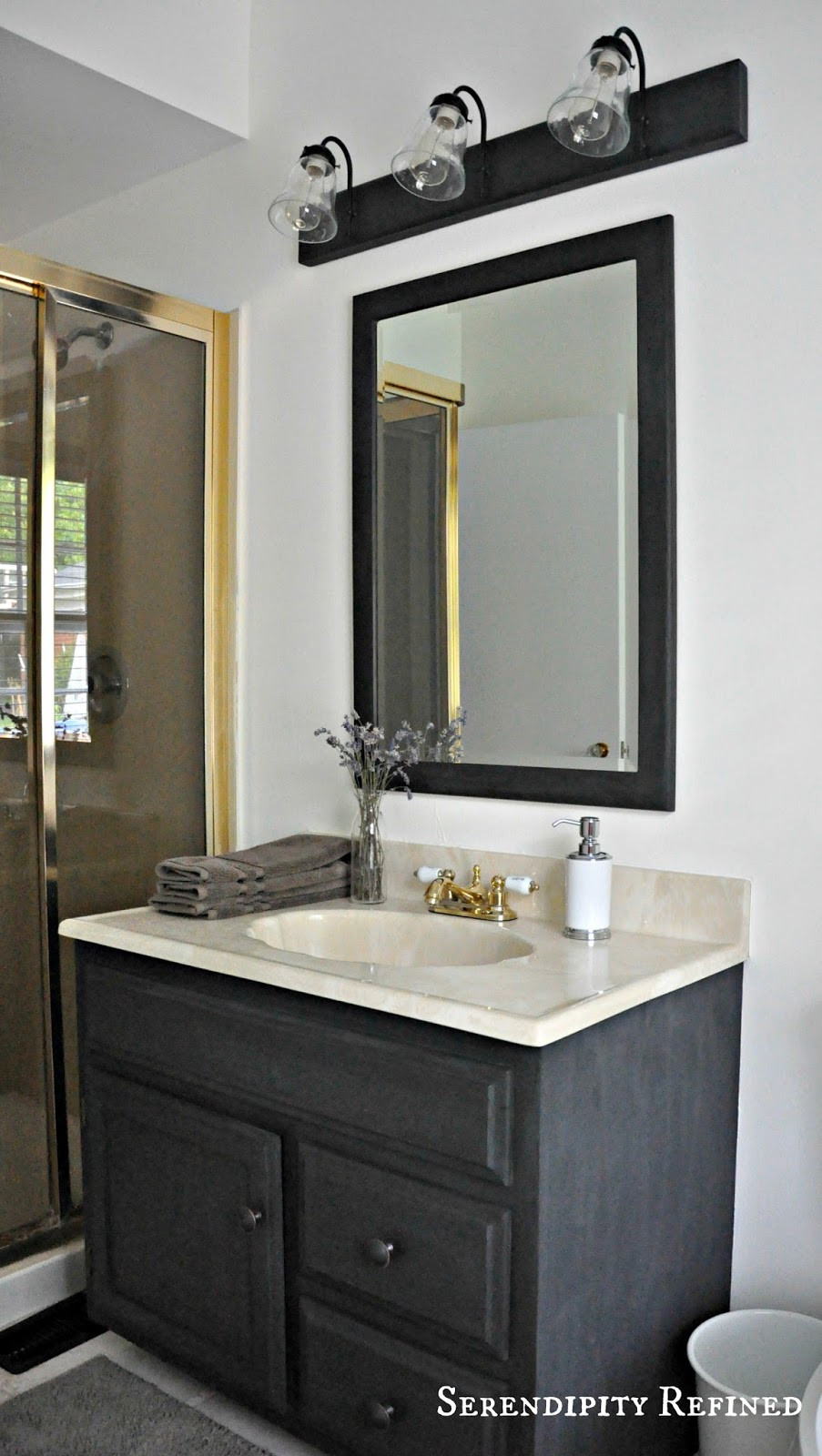 Painting Bathroom Fixtures
 Serendipity Refined Blog How to Update Oak and Brass