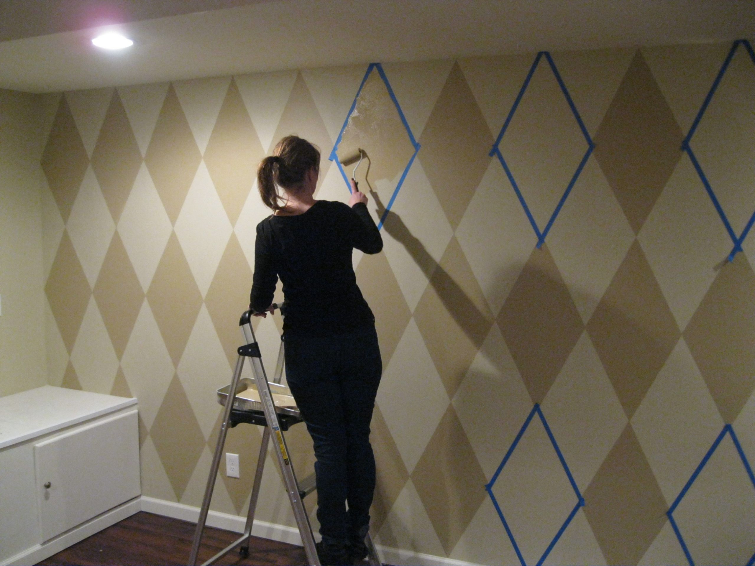 Painting In Napoleon'S Bedroom
 How to paint a diamond pattern on your wall Maison D or