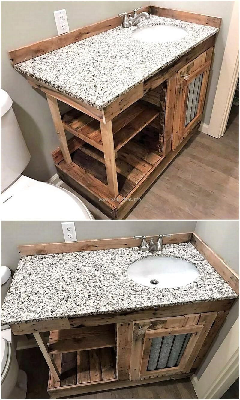 Pallet Bathroom Vanity
 50 Easy DIY Ideas Out of Wooden Pallets