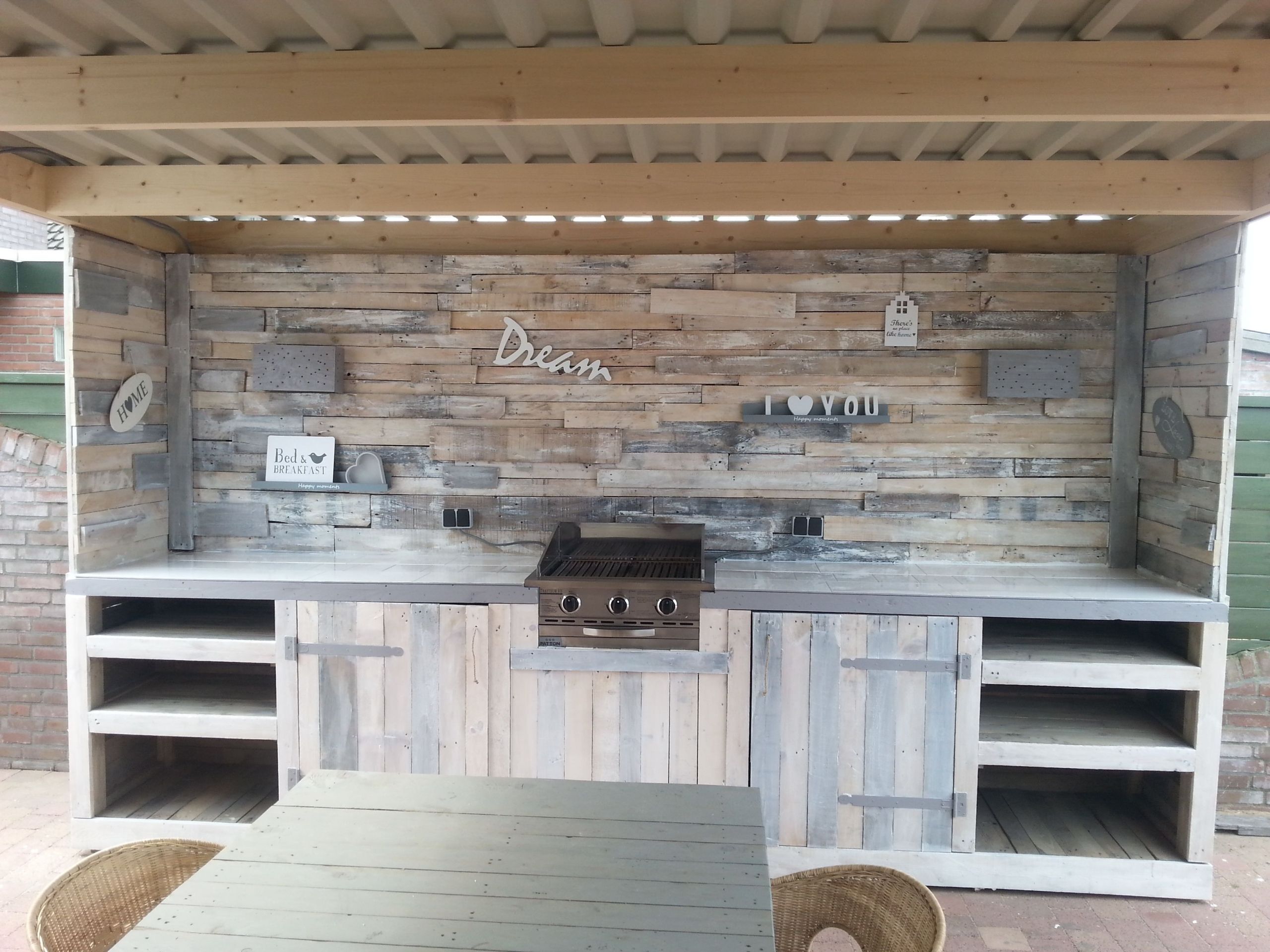 Pallet Outdoor Kitchen
 outdoor kitchen made of old pallets Pallet DIY