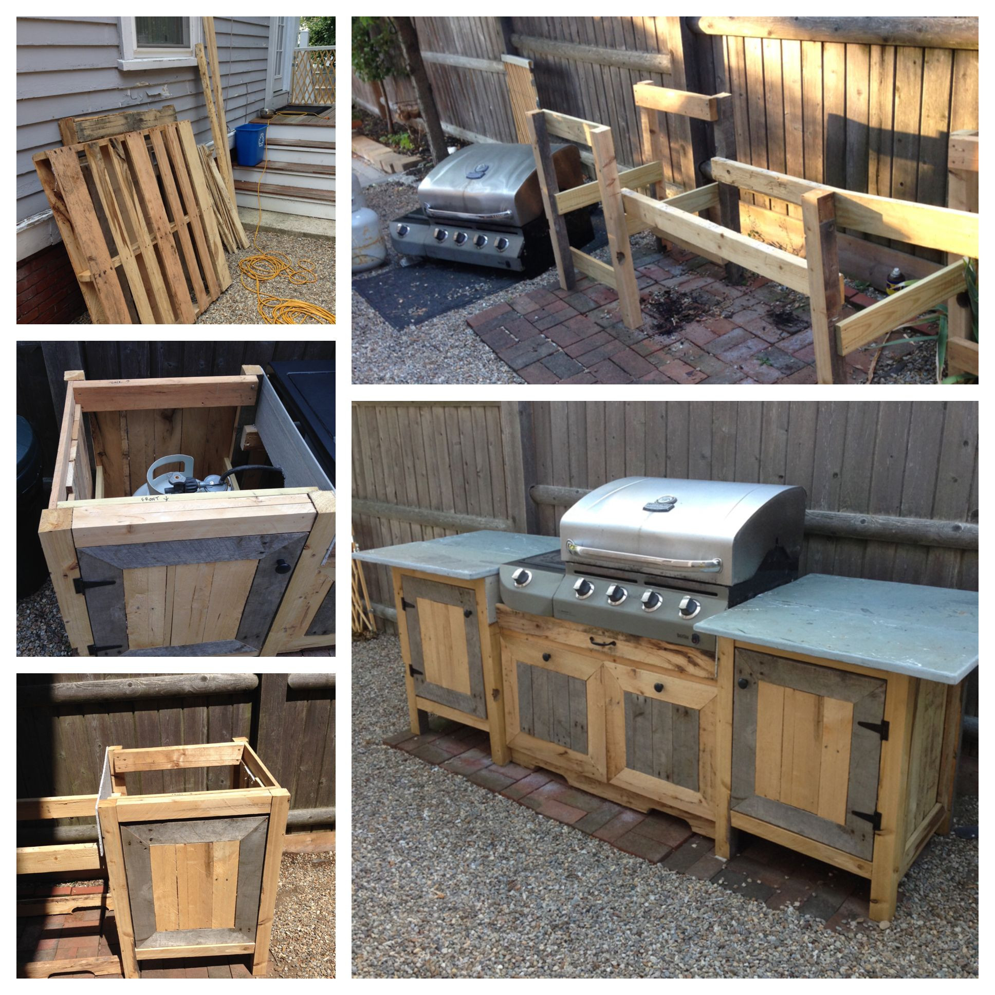 Pallet Outdoor Kitchen
 Outdoor kitchen made from pallets and upcycled bluestone