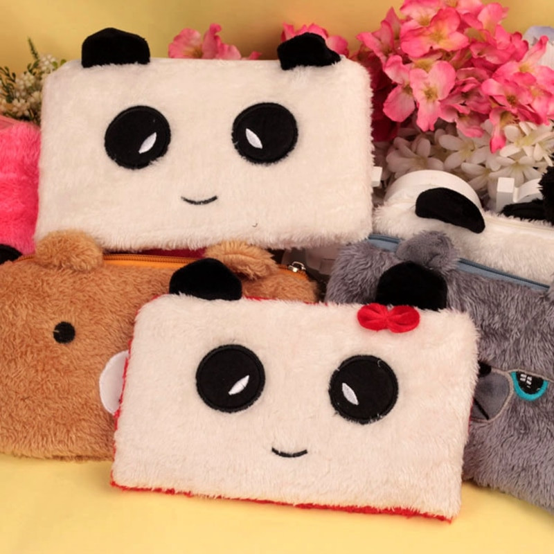 Panda Gifts For Kids
 Cartoon Plush Pencil case Cute panda bear pencil bag for