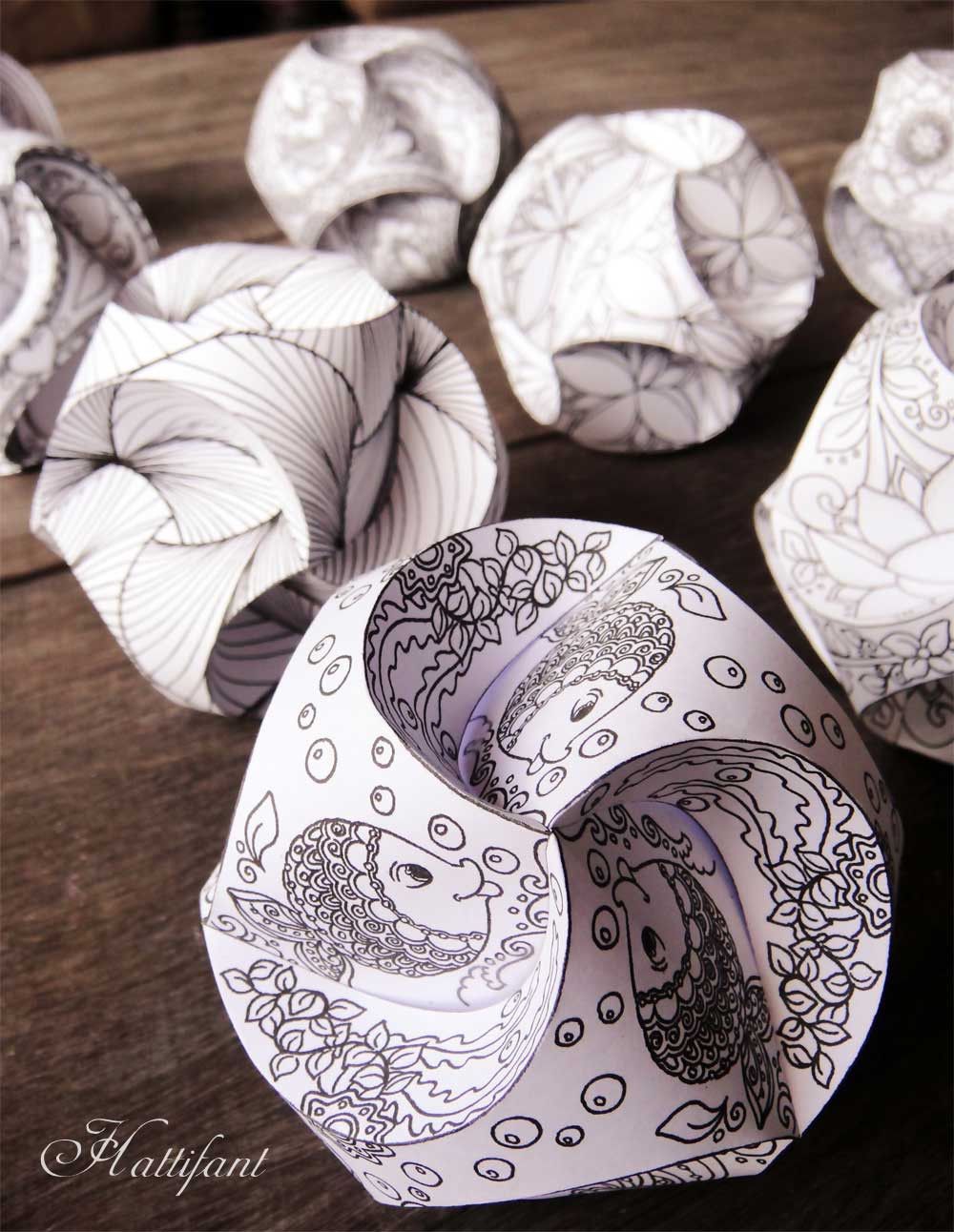 Paper Craft For Adults
 DIY Colorable Triskele Paper Globes – In Crafts