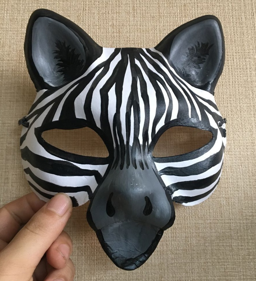 Paper Mache Masks DIY
 New Quality Handmade DIY Mask Halloween Cute Zebra Mask