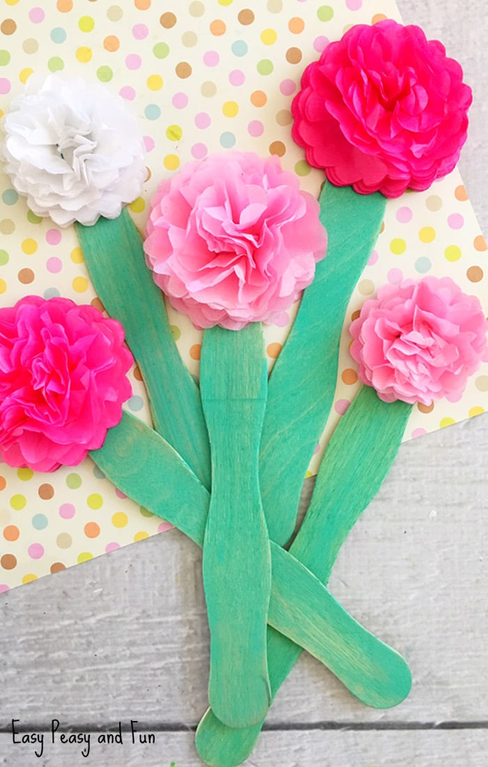 Paper Makes For Kids
 Tissue Paper Flower Craft Easy Peasy and Fun