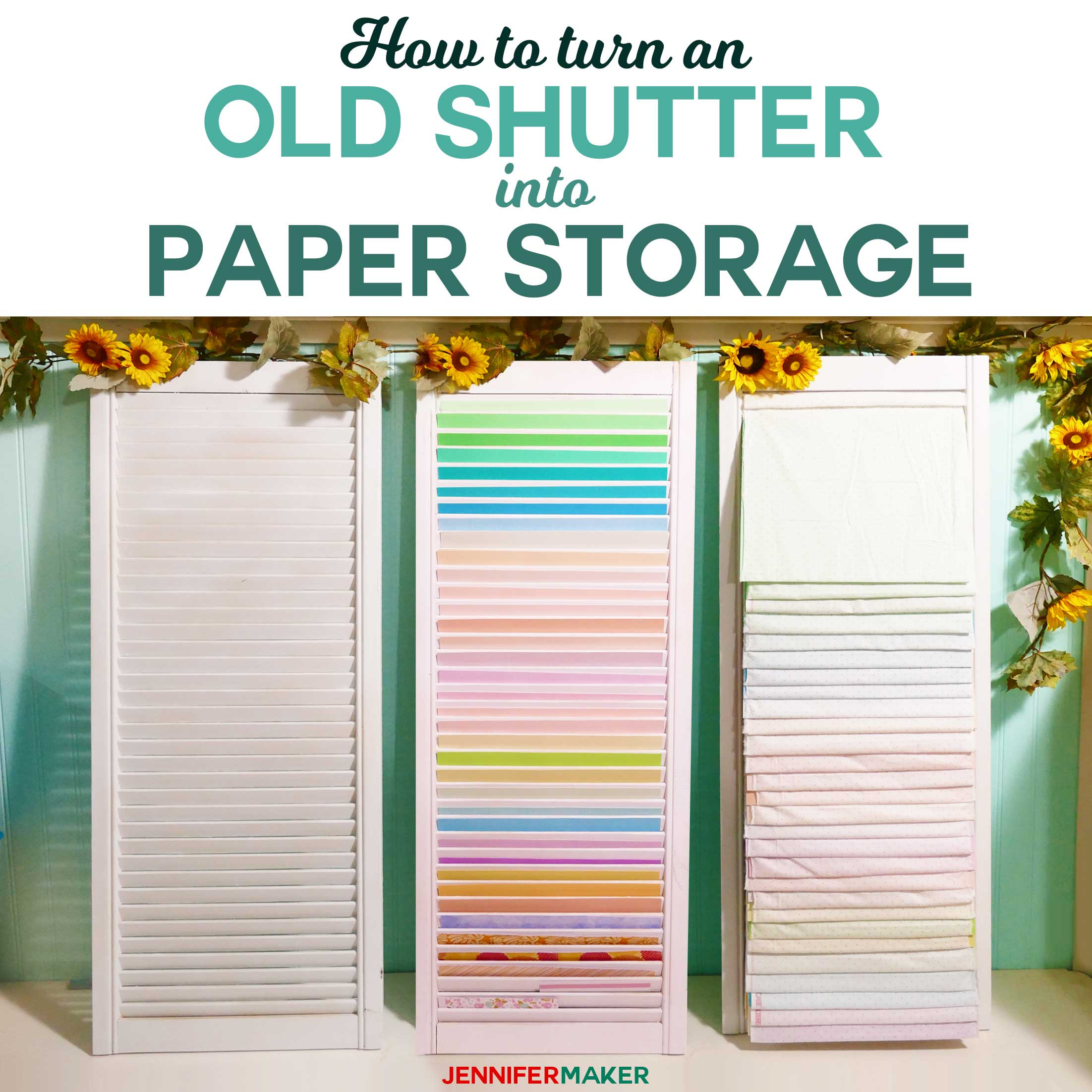 Paper Organizer DIY
 DIY Paper Organizer Made from Repurposed Shutters