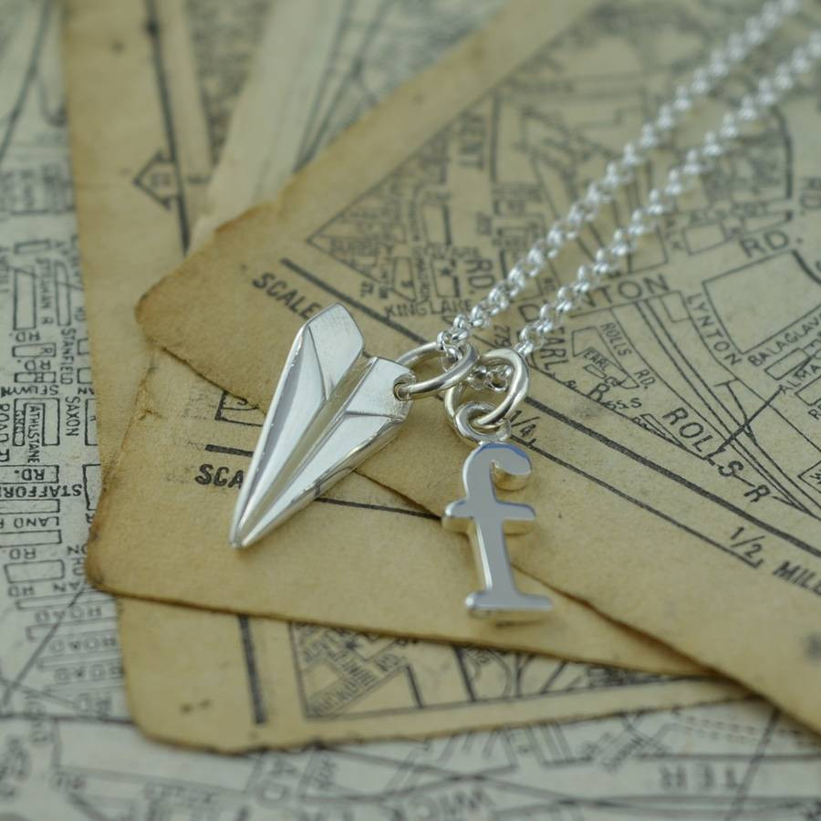 Paper Plane Necklace
 Sterling Silver Paper Plane Necklace By Lily Charmed