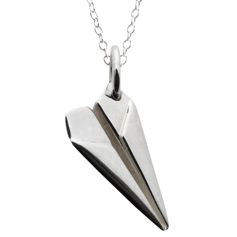 Paper Plane Necklace
 silver paper plane necklace by lily charmed