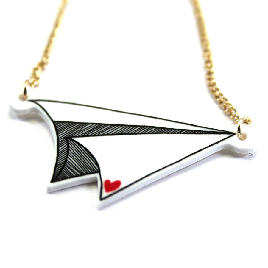 Paper Plane Necklace
 paper plane necklace by vulpeculiar