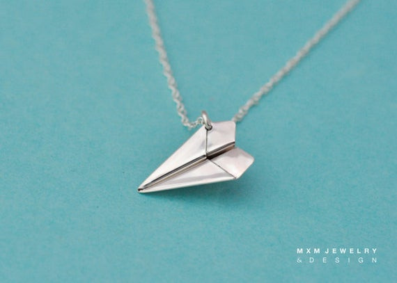 Paper Plane Necklace
 The Original Handfolded Paper Airplane Necklace