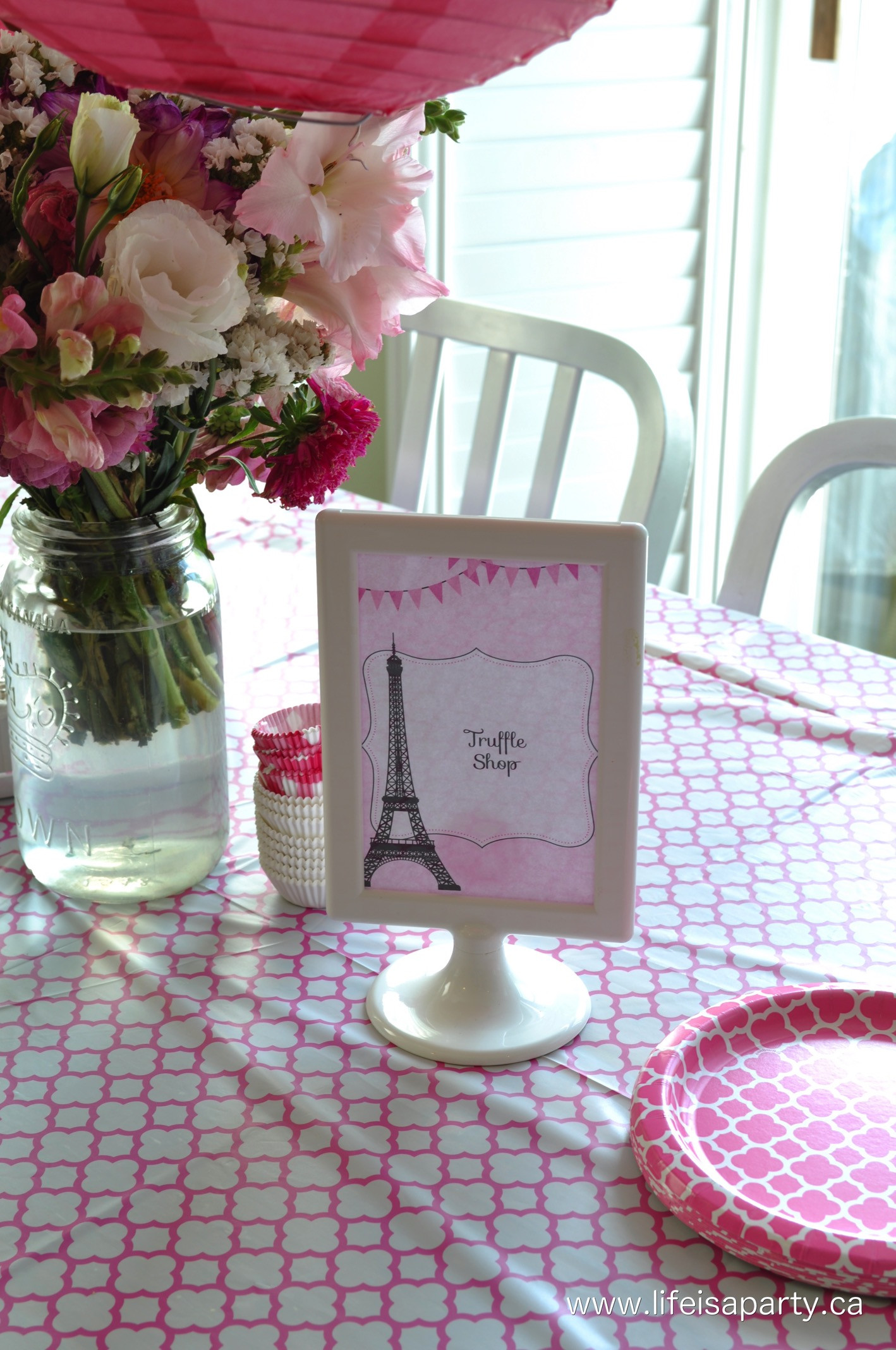 Paris Birthday Party Decorations
 Pink Paris Birthday Party Activities and Decorations