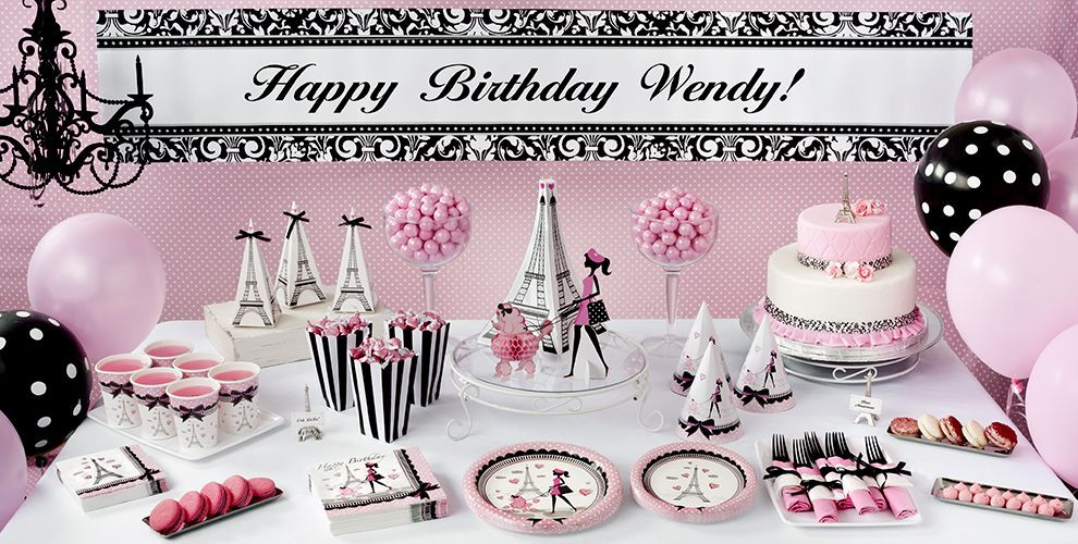 Paris Birthday Party Decorations
 Pink Paris Party Supplies Paris Theme Party