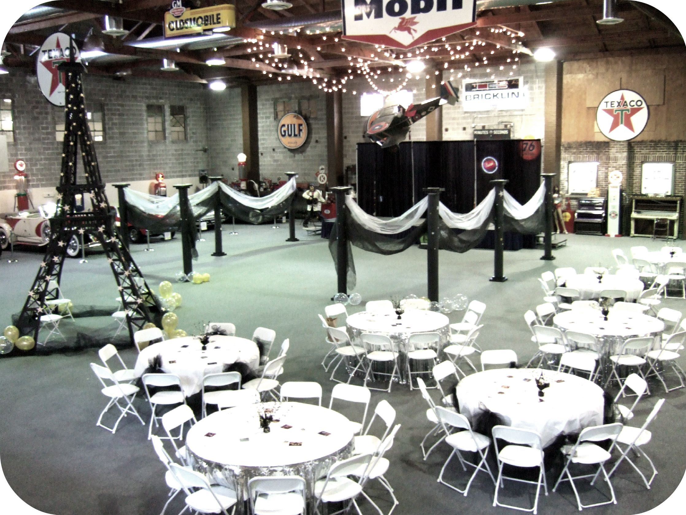 Paris Themed Graduation Party Ideas
 The gymnasium at the LeMay Family Collection decorated for