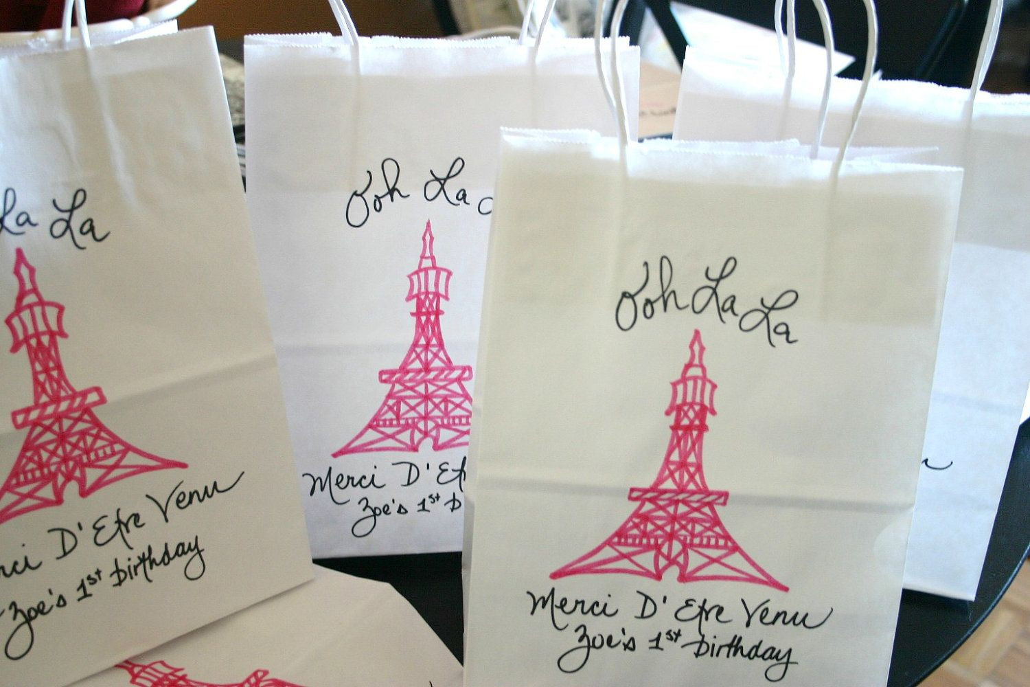 Paris Themed Wedding Favors
 Personalized PARIS Party Favor Bags French Themed Birthday