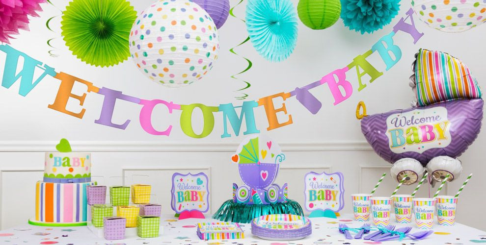 Party City Baby Shower Banner
 Bright Wel e Baby Shower Decorations Party City