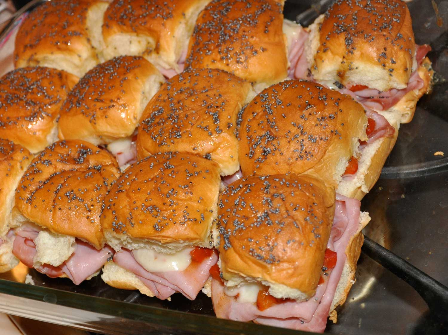 Party Ham Sandwiches
 Maple Macaroni Ham Party Sandwiches with Roasted Red Pepper