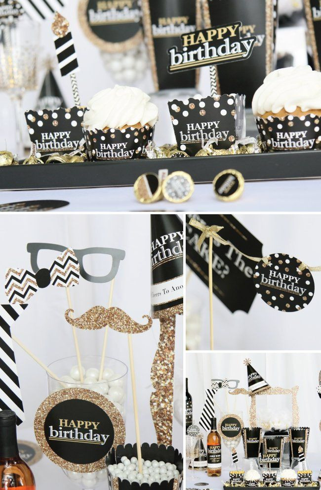 Party Ideas For Young Adults
 Adult Birthday Party Supplies Black and Gold Party Theme