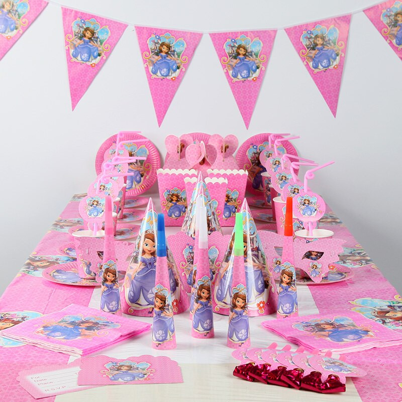 Party Store Baby Shower
 for 20 Kids Happy Birthday Girls Party Supplies Sofia Baby