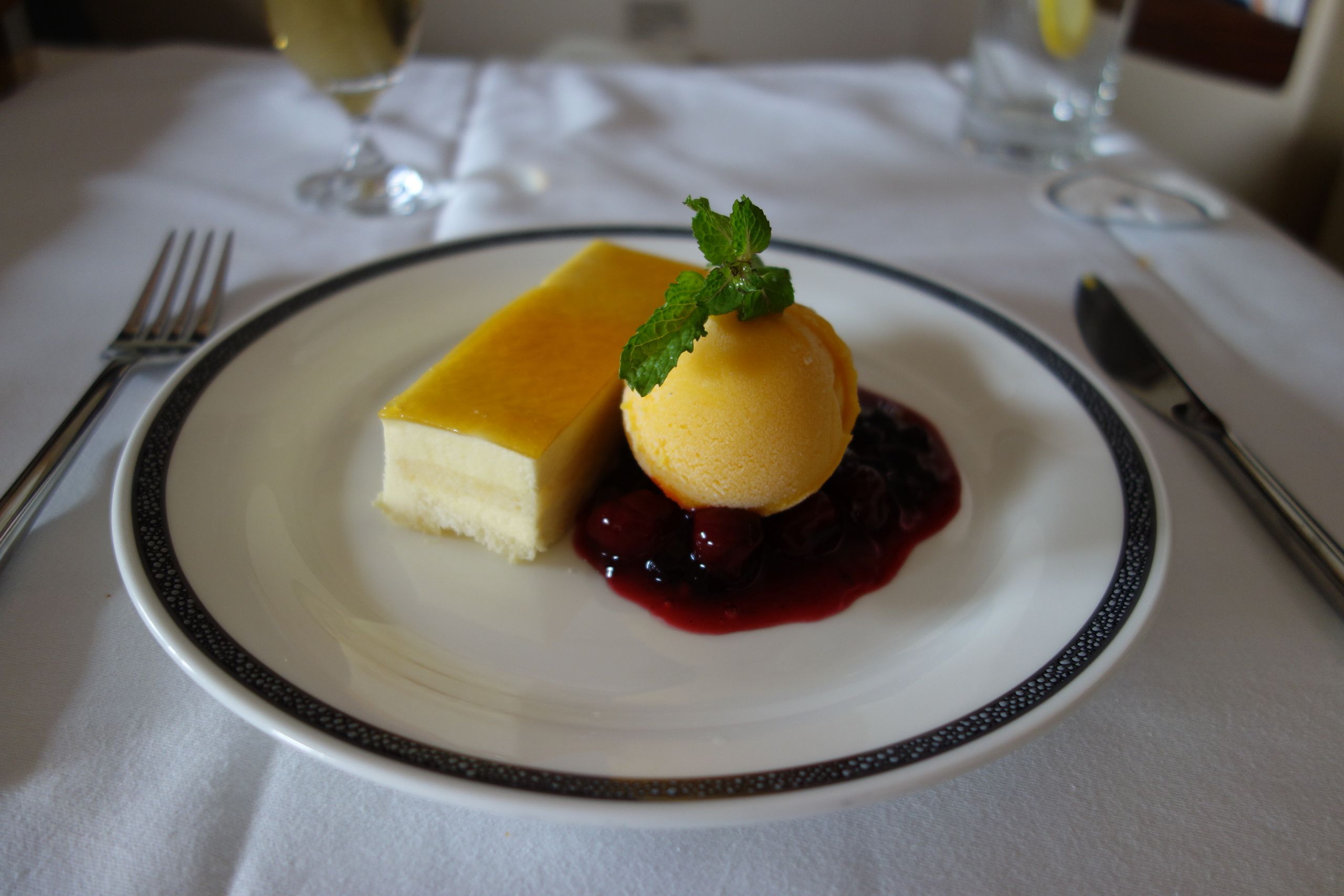 Passion Fruit Mousse Cake
 SEA 2014 Singapore Airlines Suites Class SIN to NRT