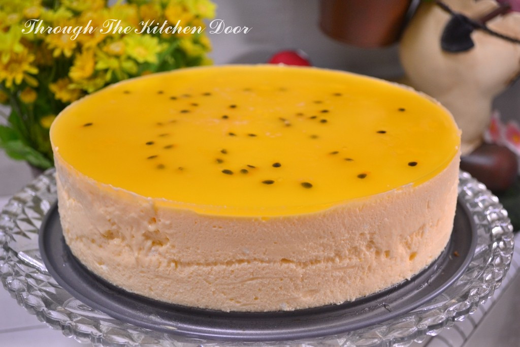 Passion Fruit Mousse Cake
 Through The Kitchen Door Orange Passion Fruit Mousse Cake