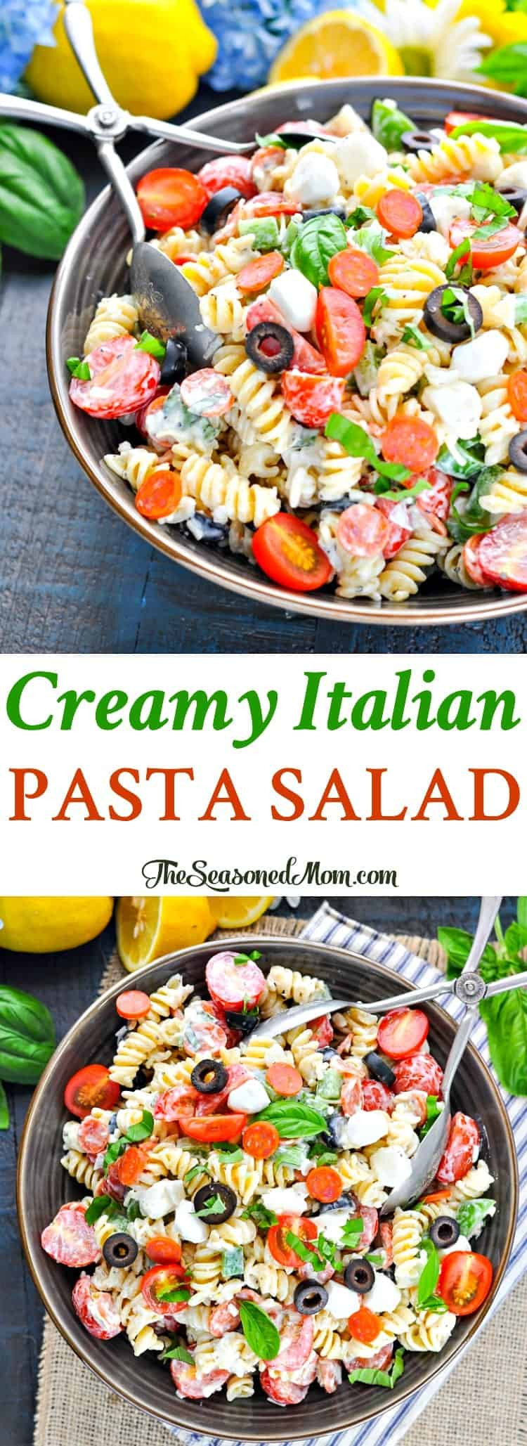 Pasta Salad Recipe Italian Dressing
 Creamy Italian Pasta Salad The Seasoned Mom