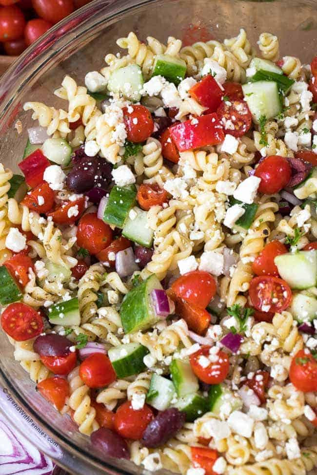 Pasta Salad With Feta Cheese
 Easy Greek Pasta Salad Spend With Pennies