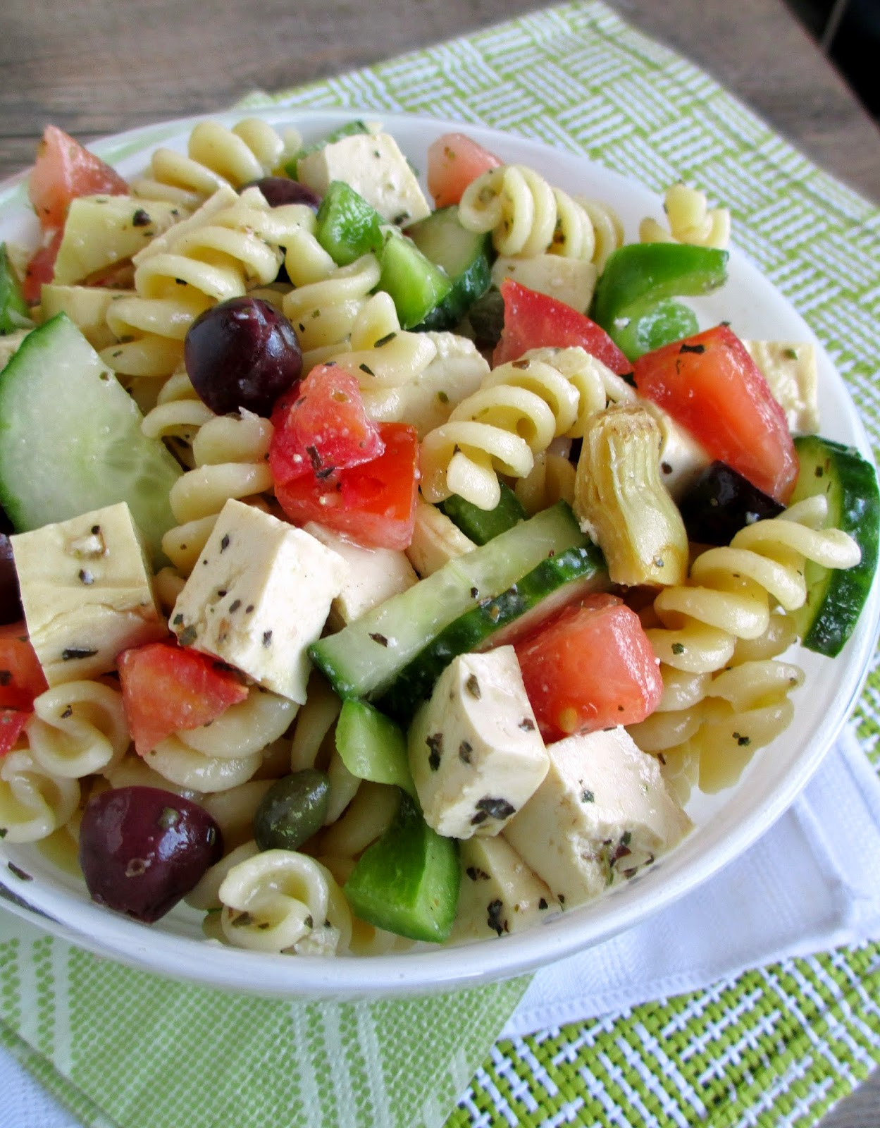 Pasta Salad With Feta Cheese
 Vanilla & Spice Greek Pasta Salad with Tofu Feta
