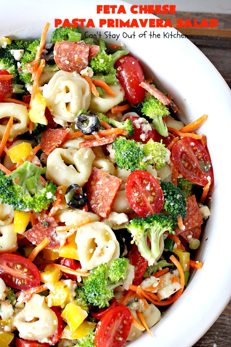 Pasta Salad With Feta Cheese
 Feta Cheese Pasta Primavera Salad – Can t Stay Out of the