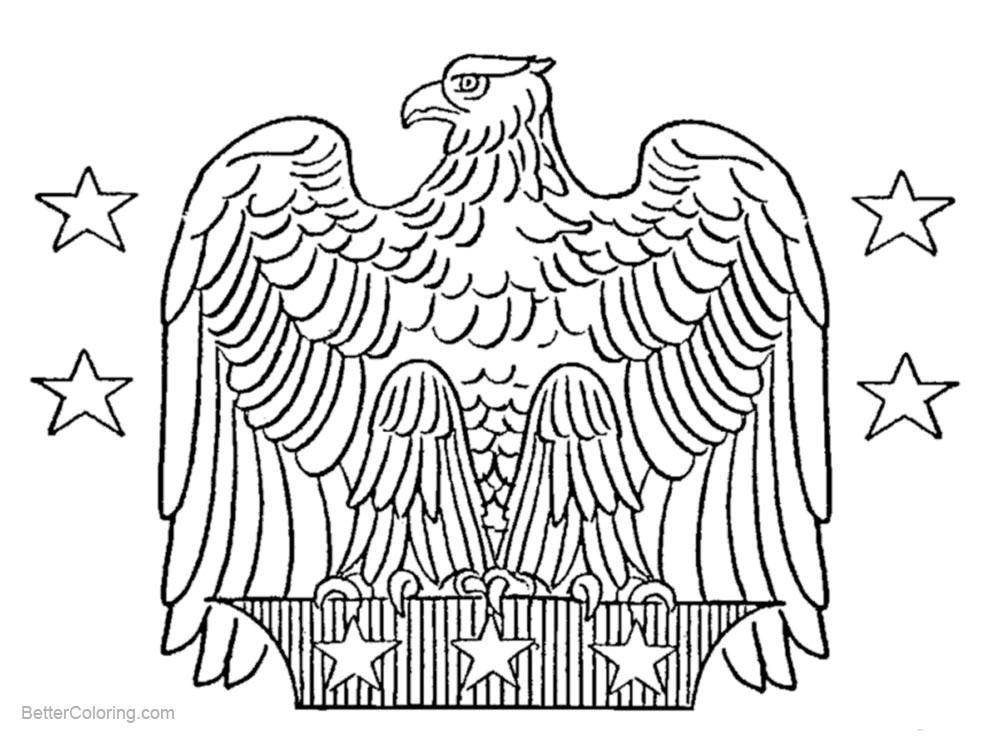 Patriotic Coloring Pages Printable
 Patriotic Coloring Pages Eagle with Stars Line Art Free
